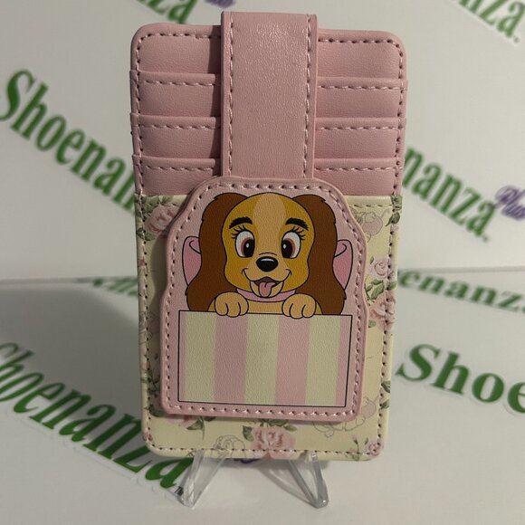 Loungefly Cardholder Snap Fold Over Card Wallet Disney Lady & the Tramp Hat Box - Picture 1 of 4